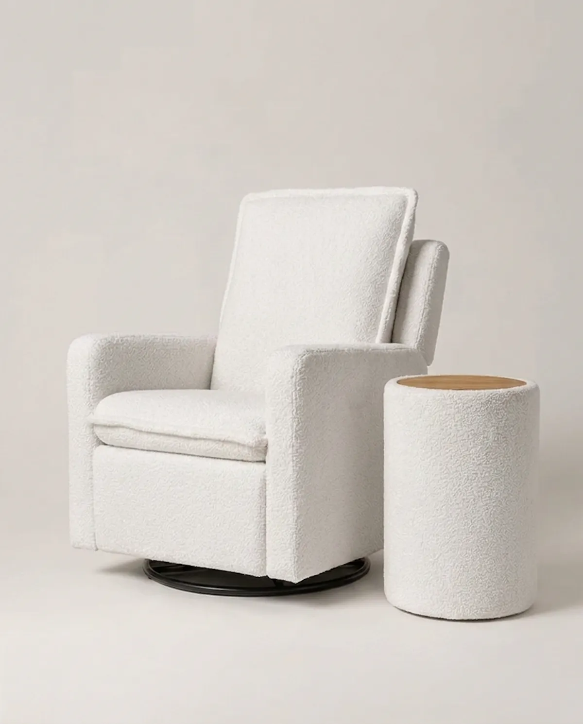 Avena Nursing Chair and Side Table Ivory